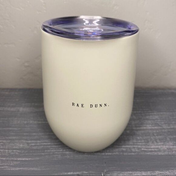 New Rae Dunn BOO Cream Colored Metal Insulated Wine Tumbler - Picture 3 of 5